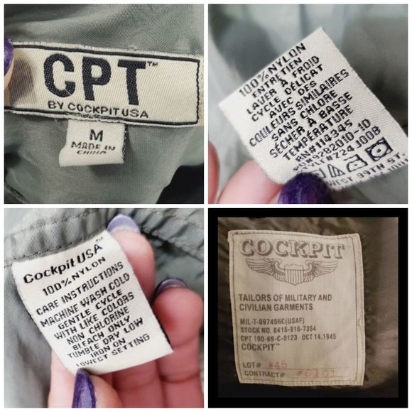 CPT by Cockpit USA military garmen nylon zippered army green jacket size medium - Picture 7 of 16